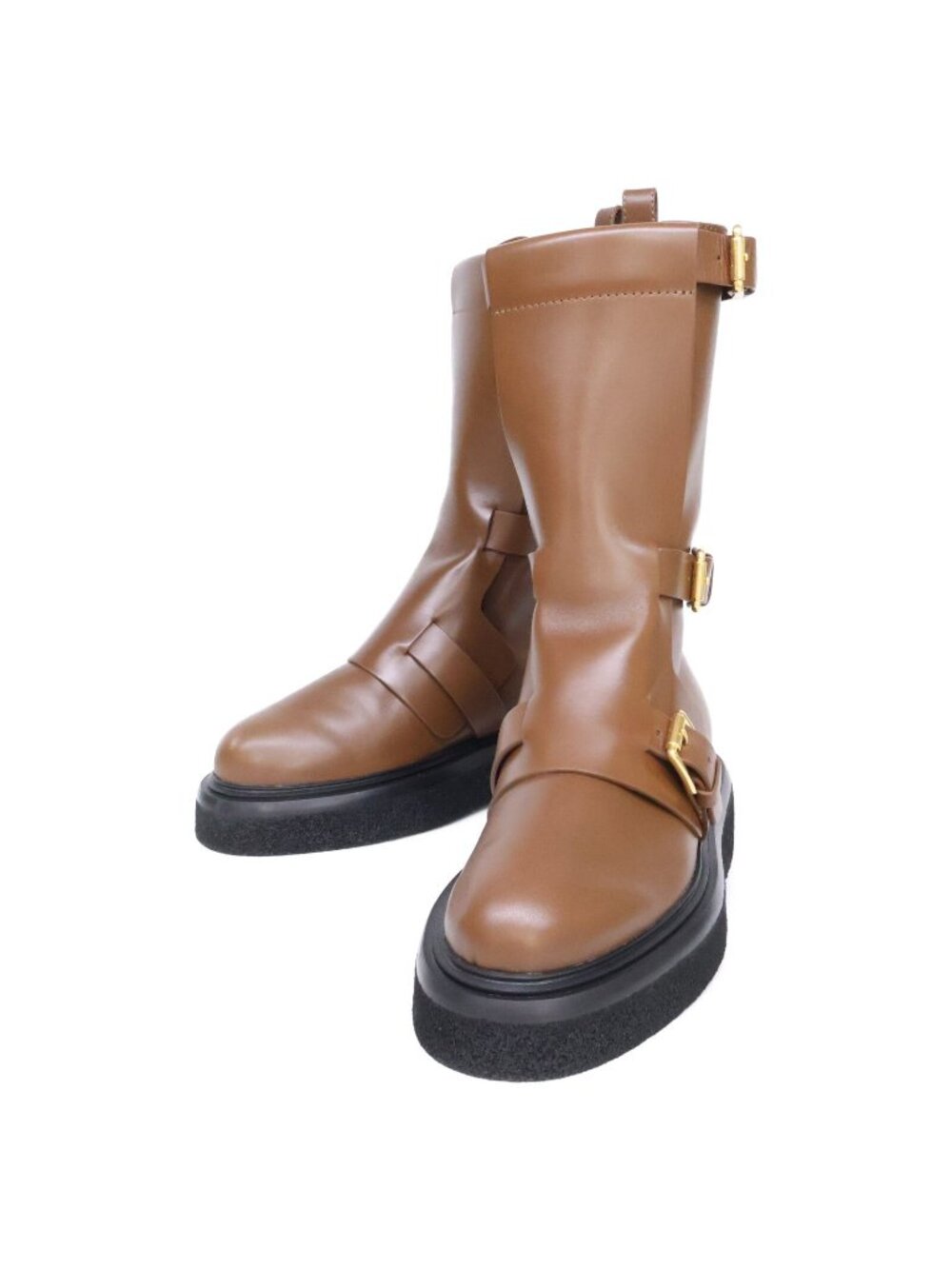 Max Mara Calfskin Buckle Boots